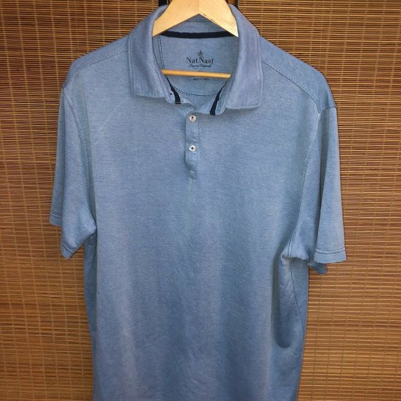 NAT NAST LIGHT BLUE POLO SHIRT XL - Picture 2 of 4